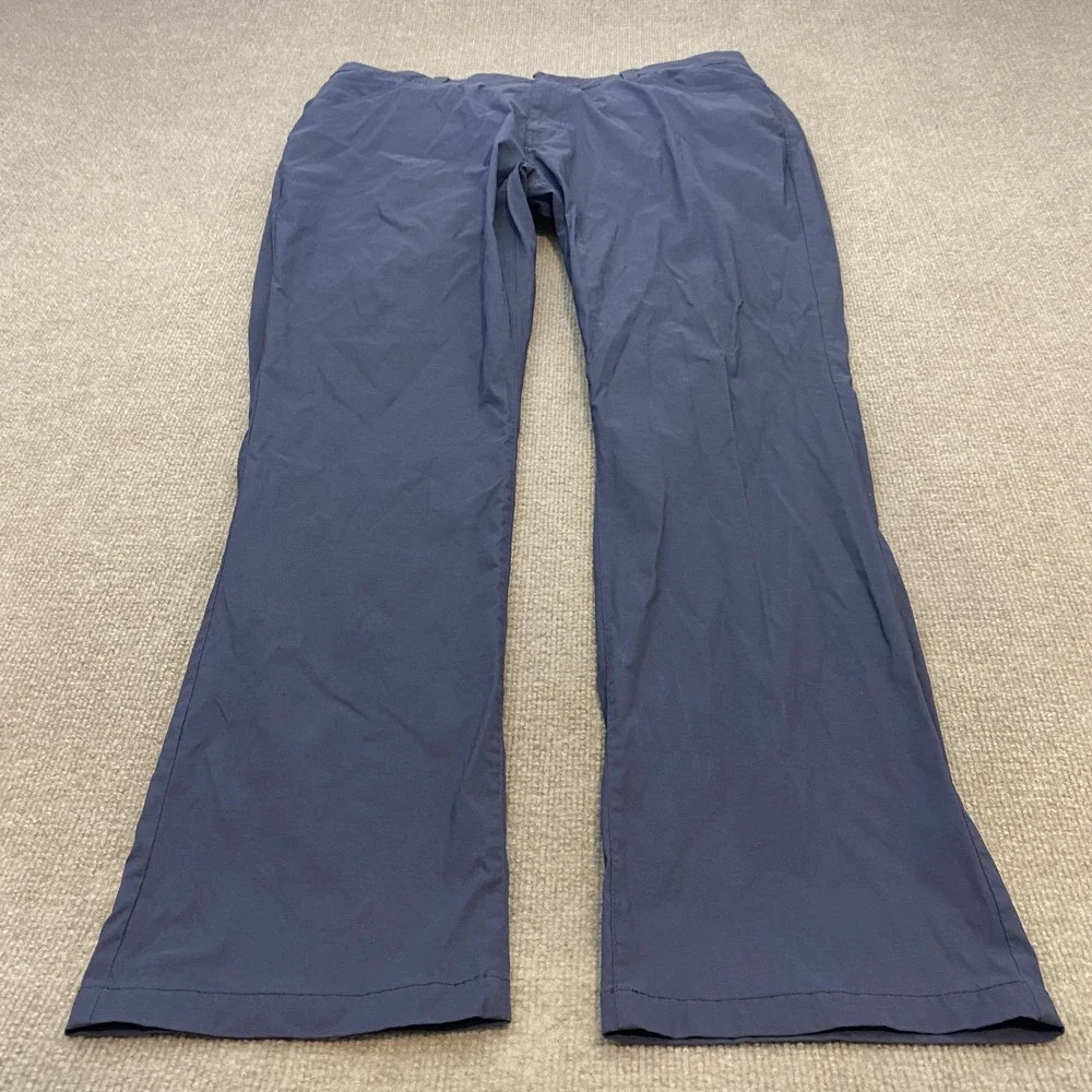 Eddie Bauer Pants Mens 40x32 Blue Nylon Stretch Hiking Outdoor Travel Zip Pocket